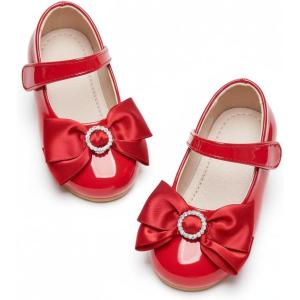 imageGINFIVE Toddler Girls Dress Shoes Mary Janes Ballerina Flats for Girls Shoes ToddlerGf389red
