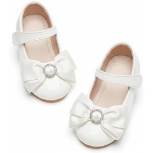 imageGINFIVE Toddler Girls Dress Shoes Mary Janes Ballerina Flats for Girls Shoes ToddlerGf389white