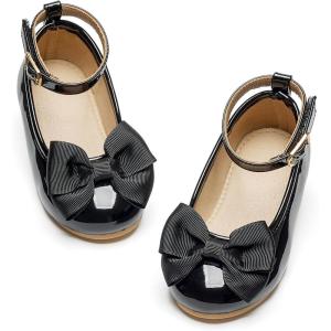 imageGINFIVE Toddler Girls Dress Shoes Mary Janes Ballerina Flats for Girls Shoes ToddlerGg13black
