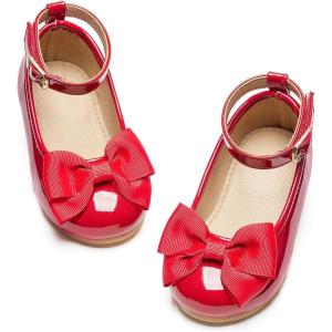 imageGINFIVE Toddler Girls Dress Shoes Mary Janes Ballerina Flats for Girls Shoes ToddlerGg13red