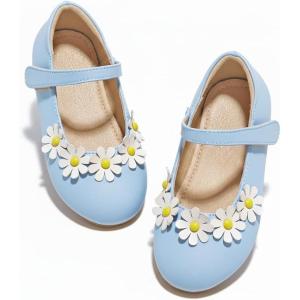 image:imageGINFIVE Toddler Girls Dress Shoes Little Girls Mary Janes Ballerina Flats Shoes ToddlerGf383blue