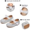 image:imageGINFIVE Toddler Girls Dress Shoes Little Girls Mary Janes Ballerina Flats Shoes ToddlerGa10silver