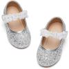 image:imageGINFIVE Toddler Girls Dress Shoes Little Girls Mary Janes Ballerina Flats Shoes ToddlerGa10silver