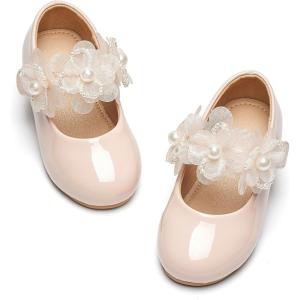 image:imageGINFIVE Toddler Girls Dress Shoes Little Girls Mary Janes Ballerina Flats Shoes ToddlerGa08nude