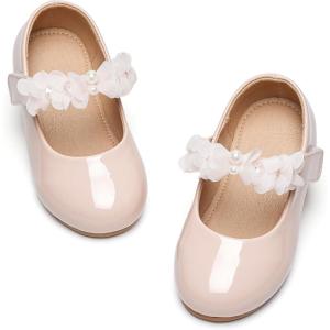 image:imageGINFIVE Toddler Girls Dress Shoes Little Girls Mary Janes Ballerina Flats Shoes ToddlerGa09nude