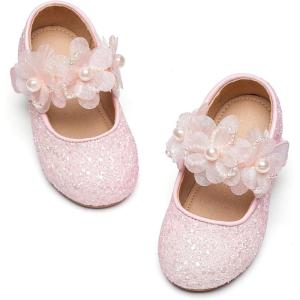 image:imageGINFIVE Toddler Girls Dress Shoes Little Girls Mary Janes Ballerina Flats Shoes ToddlerGa11light Pink