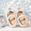 image:imageGINFIVE Toddler Girls Dress Shoes Mary Janes Ballerina Flats for Girls Shoes ToddlerGa07white
