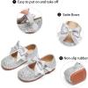 image:imageGINFIVE Toddler Girls Dress Shoes Mary Janes Ballerina Flats for Girls Shoes ToddlerGa13silver