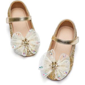 image:imageGINFIVE Toddler Girls Dress Shoes Mary Janes Ballerina Flats for Girls Shoes ToddlerGa07gold