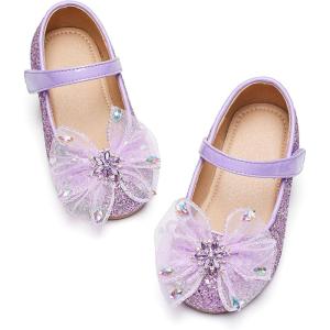 image:imageGINFIVE Toddler Girls Dress Shoes Mary Janes Ballerina Flats for Girls Shoes ToddlerGa07purple
