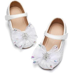 image:imageGINFIVE Toddler Girls Dress Shoes Mary Janes Ballerina Flats for Girls Shoes ToddlerGa07white