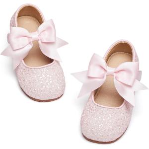 image:imageGINFIVE Toddler Girls Dress Shoes Mary Janes Ballerina Flats for Girls Shoes ToddlerGa13light Pink