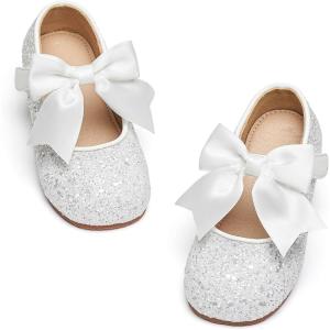 image:imageGINFIVE Toddler Girls Dress Shoes Mary Janes Ballerina Flats for Girls Shoes ToddlerGa13white