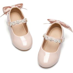 image:imageGINFIVE Toddler Girls Dress Shoes Mary Janes Ballerina Flats for Girls Shoes ToddlerGa14nude