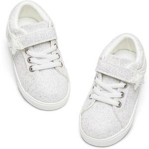 image:imageGINFIVE Toddler Girls Sneakers Little Girls Slip On Shoes Glitter Sneakers ToddlerGm11white