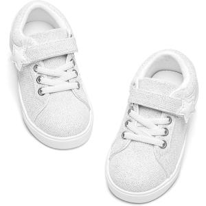 image:imageGINFIVE Toddler Girls Sneakers Little Girls Slip On Shoes Glitter Sneakers ToddlerGm13white
