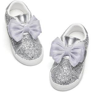 image:imageGINFIVE Toddler Girls Sneakers Little Girls Slip On Shoes Glitter Sneakers ToddlerGm14silver