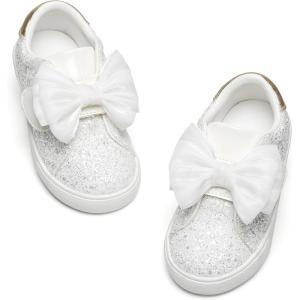 image:imageGINFIVE Toddler Girls Sneakers Little Girls Slip On Shoes Glitter Sneakers ToddlerGm14white