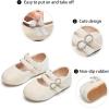 image:imageGINFIVE Toddler Girls Dress Shoes Mary Janes Ballerina Flats for Girls Shoes ToddlerGa05white
