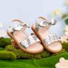 image:imageGINFIVE Toddler Girls Sandals Little Girls Kids Summer Shoes Toddler SandalsGf361silver