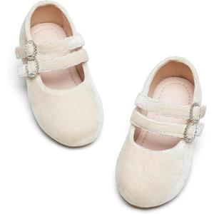 image:imageGINFIVE Toddler Girls Dress Shoes Mary Janes Ballerina Flats for Girls Shoes ToddlerGa05white